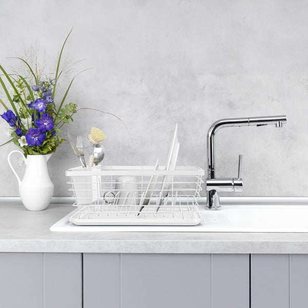 Biely kovový odkvapkávač 36x30 cm Drip – Wenko-image-3