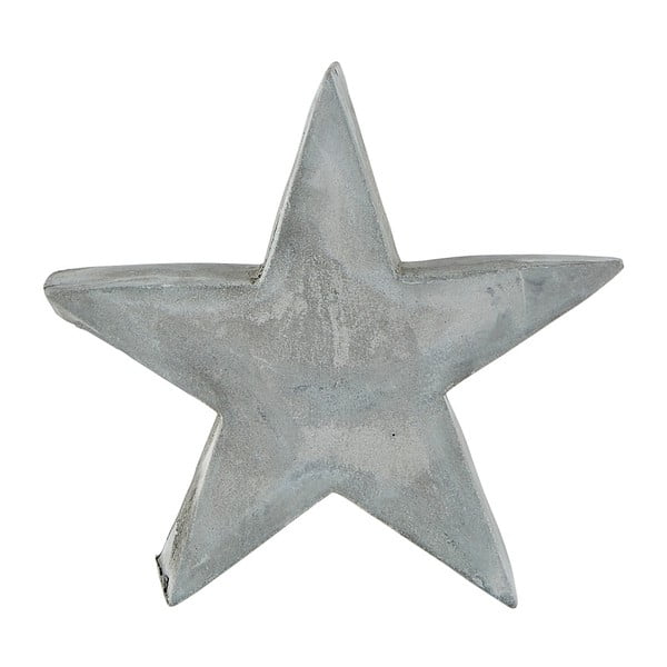 Sivá dekoratívna cementová soška KJ Collection Christmas Star, výška 14,5 cm