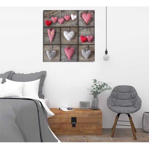 Nástenný obraz na plátne Hearts, 45 × 45 cm-image-1