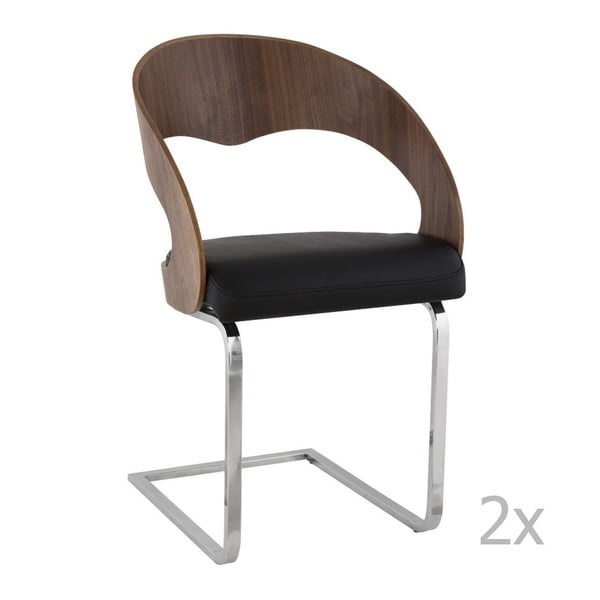 Sada 2 stoličiek  z orechového dreva Kokoon Design Mona