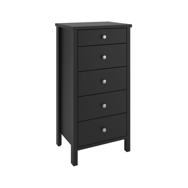 Čiernohnedá komoda s 5 zásuvkami Steens Tromsö, výška 106 cm-image-1