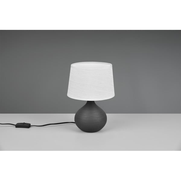 Tmavohnedá stolová lampa z keramiky a tkaniny Reality Martin, výška 29 cm-image-1