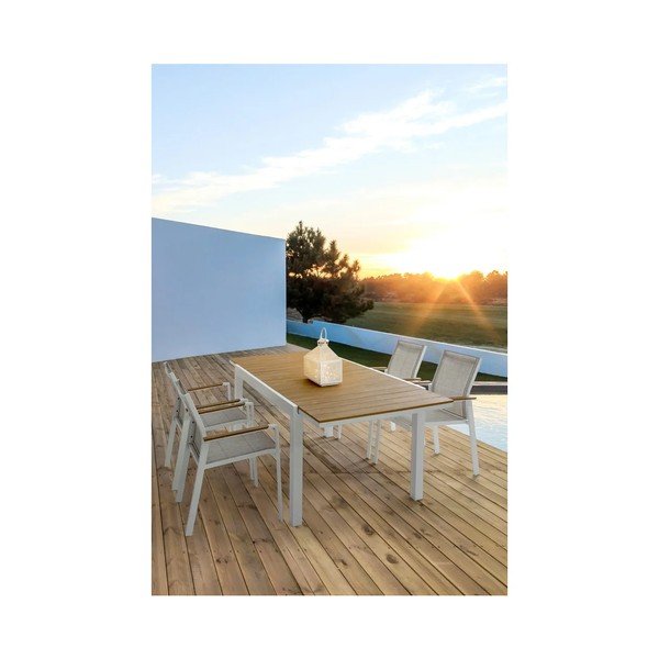 Biela kovová záhradná stolička Heta   – Bizzotto-image-1