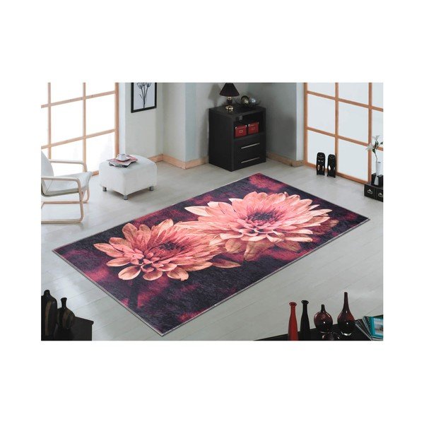 Odolný koberec Vitaus Red Chryzantemum, 80 x 120 cm