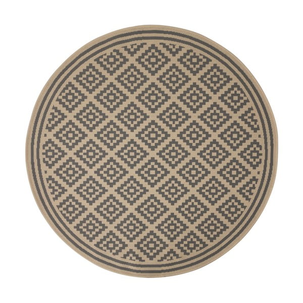 Sivo-béžový okrúhly vonkajší koberec ø 160 cm Moretti - Flair Rugs