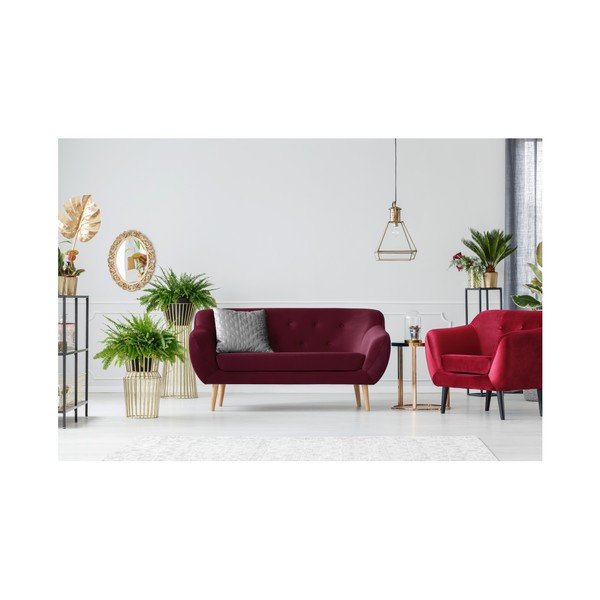 Vínovočervená dvojmiestna pohovka Mazzini Sofas Amelie-image-2