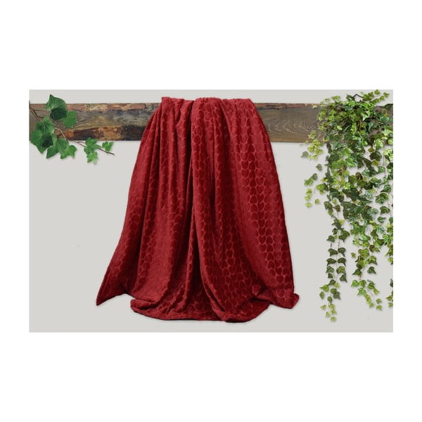 Červená deka Dolce Bonita Embos, 200 × 135 cm