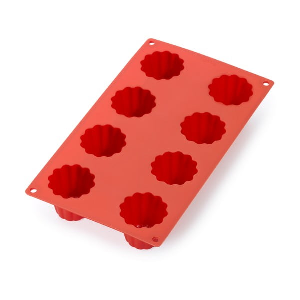 Červená silikónová forma na 8 mini báboviek Lékué