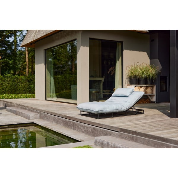 Modré kovovo-polstrované záhradné ležadlo Emma – Hartman-image-1