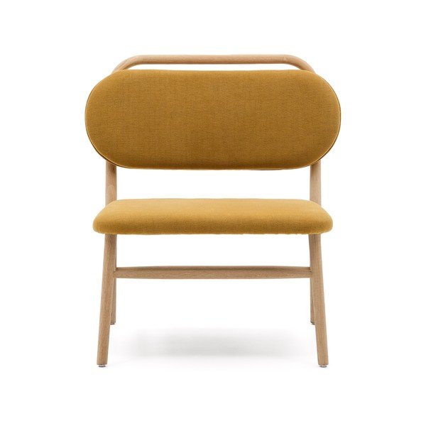 Ženilkové kreslo v horčicovej farbe Helda – Kave Home-image-2