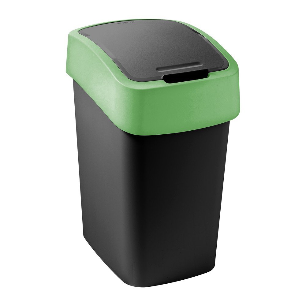 E-shop Zelený/čierny plastový odpadkový kôš na triedený odpad 9 l Flip Bin – Curver