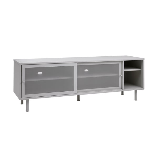 Sivý kovový TV stolík 160x55x45 cm Veep – Unique Furniture-image-2
