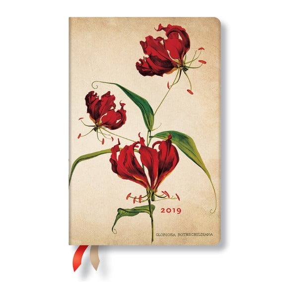 Denný diár na rok 2019 Paperblanks Gloriosa Lily, 9,5 × 14 cm