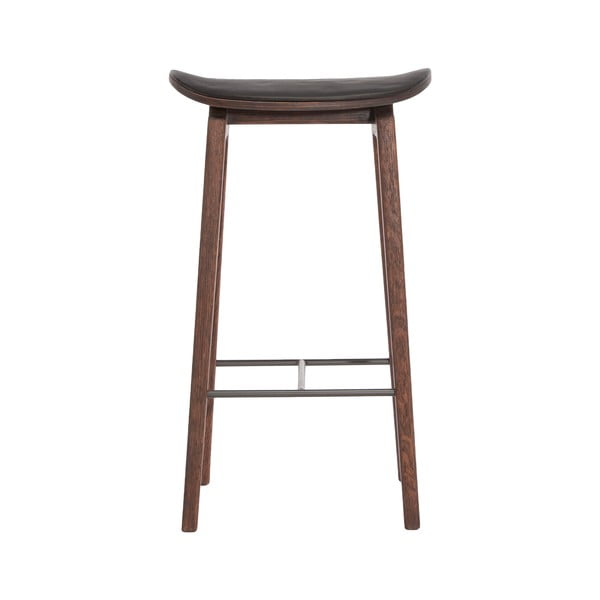 Hnedá barová stolička z dubového dreva NORR11 NY11, 65x30 cm