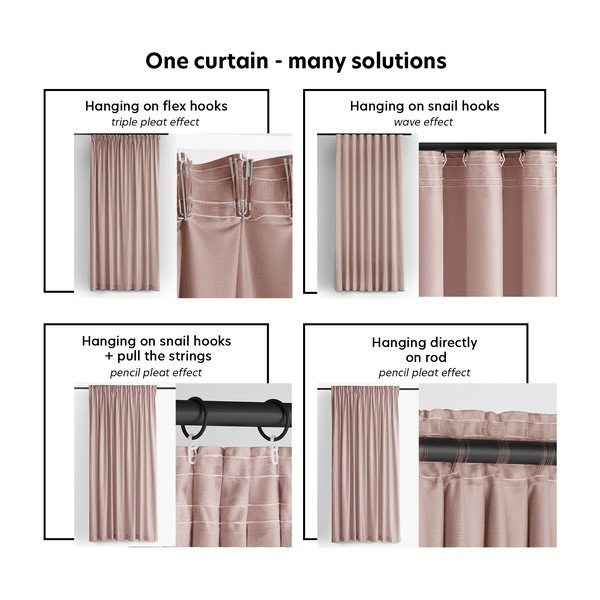 Svetloružový zamatový dimout záves 200x250 cm Velto – Filumi-image-3