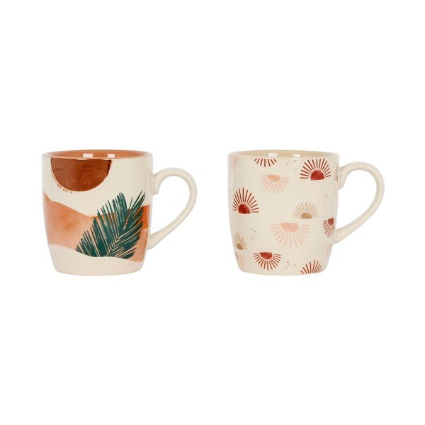 Porcelánové hrnčeky v súprave 2 ks 300 ml Sweet Leaves – Sema