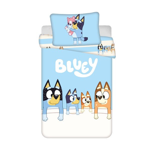 Modré bavlnené detské obliečky do postieľky 100x135 cm Bluey – Jerry Fabrics
