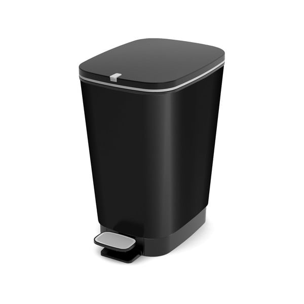 Matne čierny pedálový plastový odpadkový kôš 25 l Chic Bin – KIS