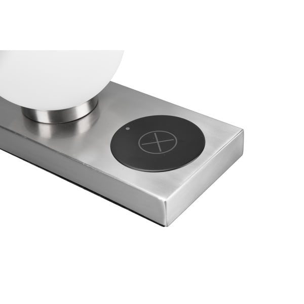 Stolová lampa s bezdrôtovou nabíjačkou v striebornej farbe (výška 15 cm) Chloe - Reality-image-4