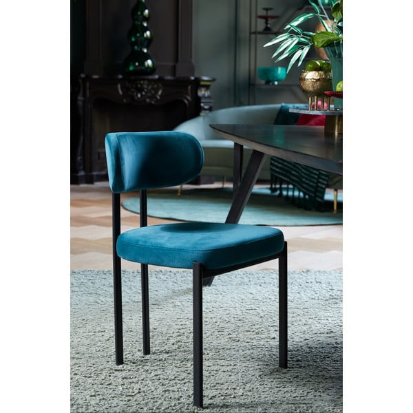 Zamatové jedálenské stoličky v petrolejovej farbe v súprave 2 ks Sonja – Light & Living-image-1