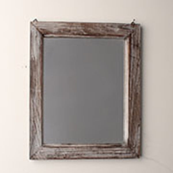 Zrkadlo v sivom drevenom ráme Dakls, výška 39 cm