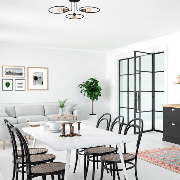 Čierne stropné svietidlo Circle – Opviq lights-image-1