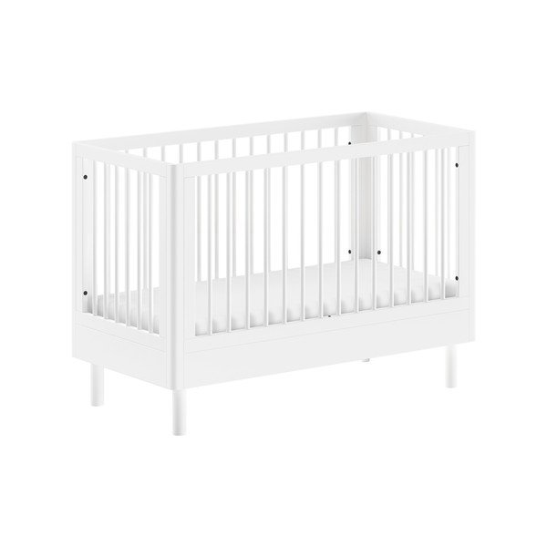 Biela postieľka z bukového dreva s nastaviteľnou výškou 60x120 cm Forrest – Vipack