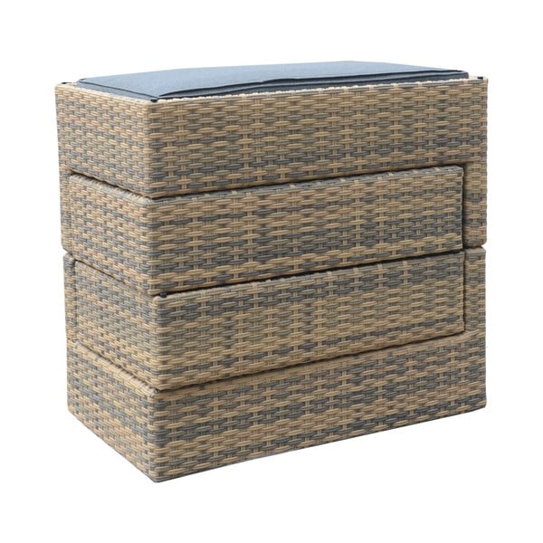 Sivo-hnedá záhradná lounge súprava z umelého ratanu pre 8 Hartford – Rojaplast-image-4