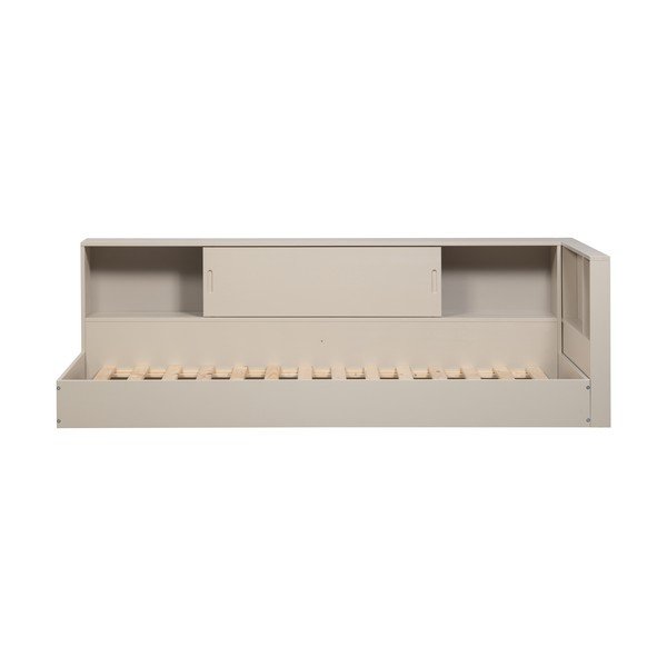 Sivá/béžová jednolôžková posteľ z borovicového dreva bez roštu 90x200 cm Carter – WOOOD-image-2