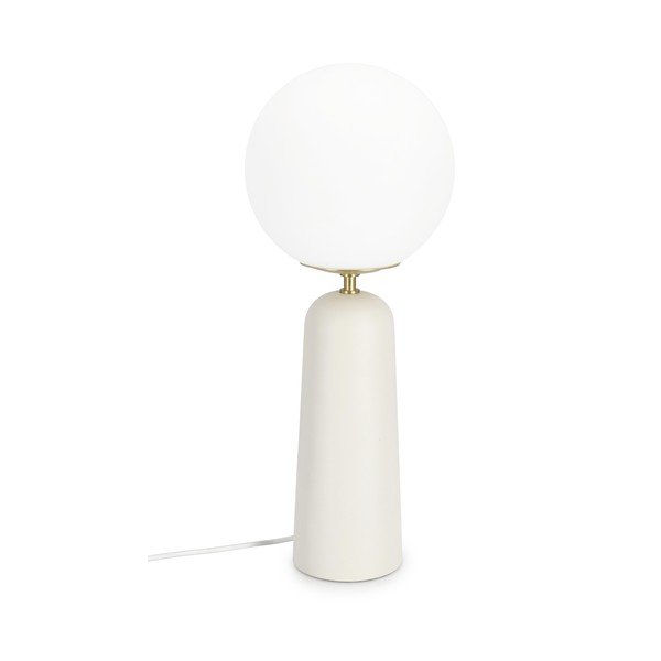 Biela kovová stolová lampa so skleneným tienidlom (výška  51 cm) Delphine – Bizzotto