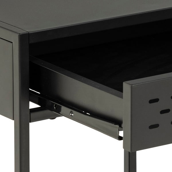 Čierny kovový nočný stolík so zásuvkou Actona Newcastle-image-1