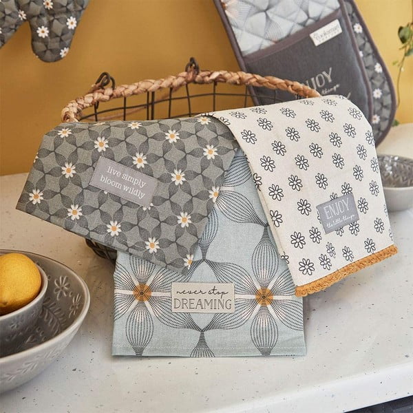 Súprava 3 bavlnených kuchynských utierok Cooksmart ® Purity-image-1