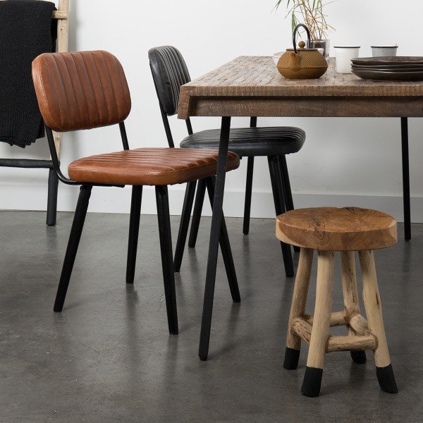 Stolička z teakového dreva White Label Harry-image-2