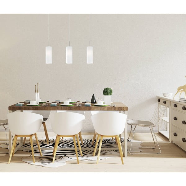 Závesné svietidlo v bielo-striebornej farbe so skleneným tienidlom TROY 3 – EGLO-image-4