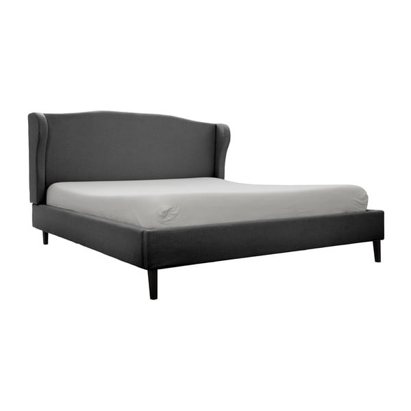 Tmavosivá posteľ s čiernymi nohami Vivonita Windsor, 180 × 200 cm