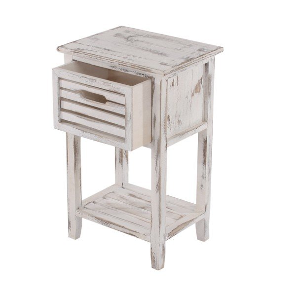 Biely nočný stolík na nožičkách Mendler Shabby-image-2