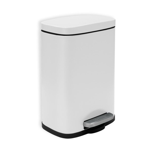 Matne biely nášľapný oceľový odpadkový kôš 5 l Akira – Spirella