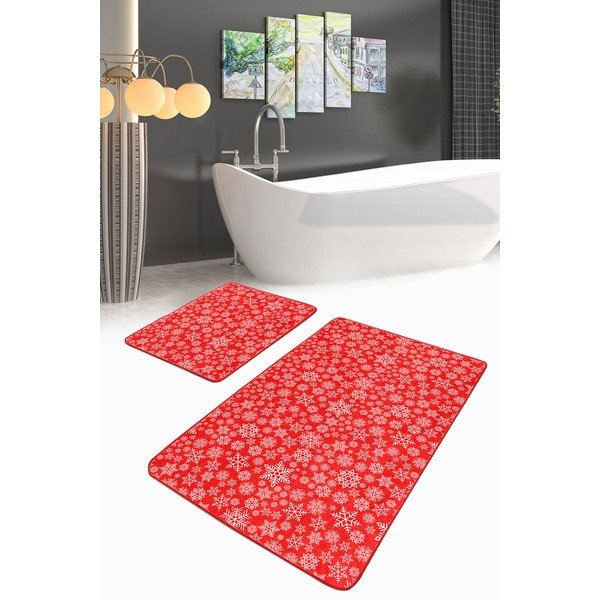 Červené kúpeľňové predložky v súprave 2 ks 60x100 cm – Mila Home-image-2