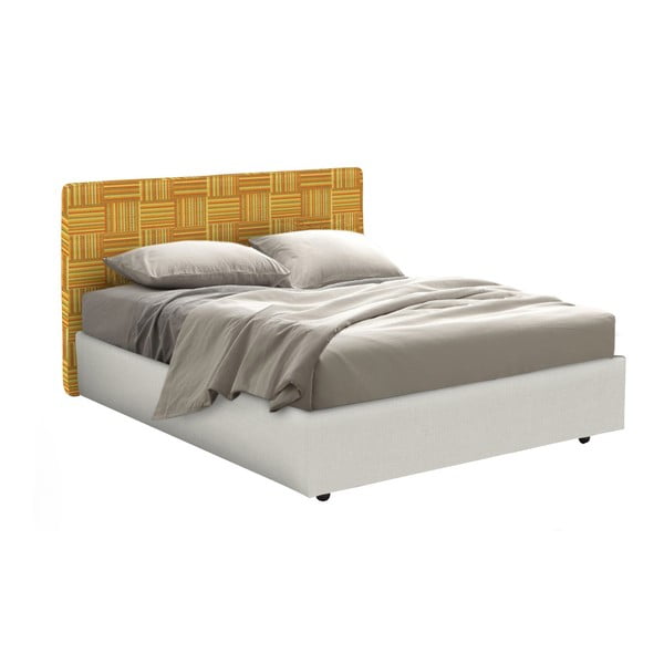 Oranžovo-béžová jednolôžková posteľ s úložným priestorom 13Casa Ninfea, 120 x 190 cm