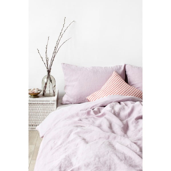 Levanduľovofialová ľanová obliečka na vankúš Linen Tales, 70 x 90 cm-image-1