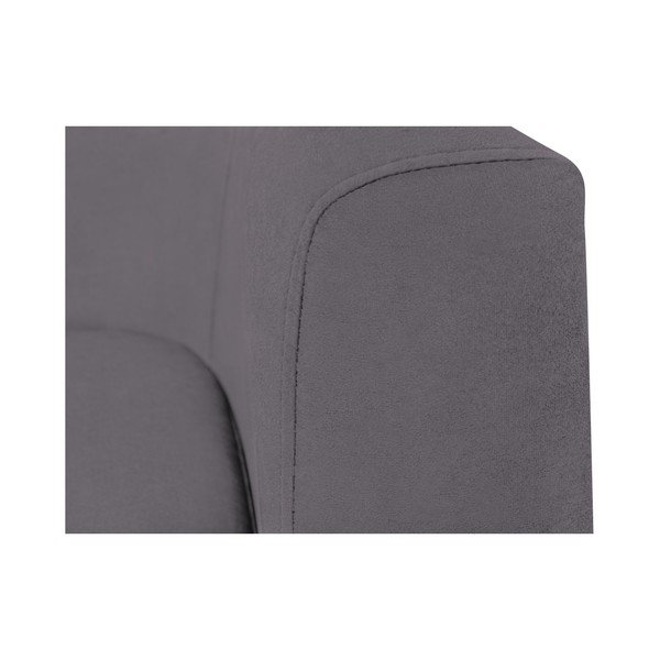 Grafitovosivá zamatová pohovka Kooko Home Glam, 125 cm-image-2