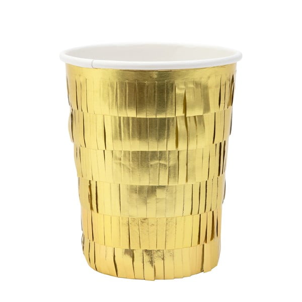 Papierové jednorazové tégliky v súprave 8 ks Gold Fringe Party – Meri Meri
