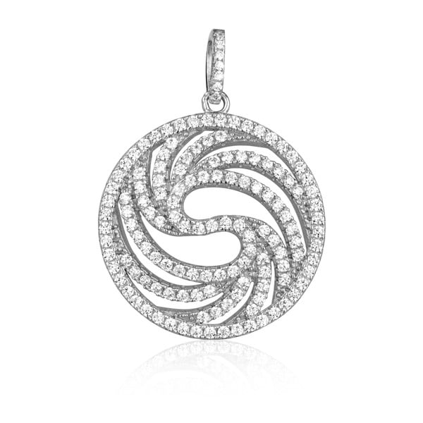 Strieborný prívesok s bielymi zirkónmi Swarovski Elements Crystals Circle Frey