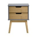 Sivo-hnedý nočný stolík z masívneho borovicového dreva Marckeric Baku