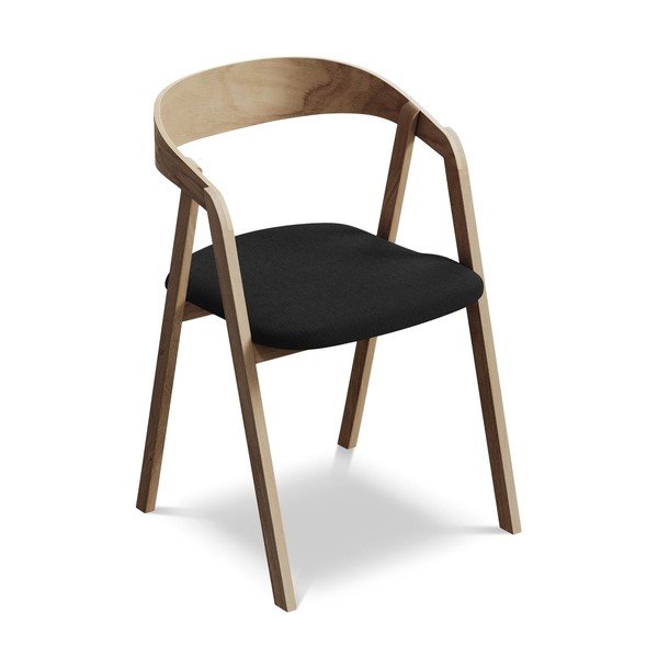 Čierne jedálenské kreslo z masívneho dreva Erika – Makamii