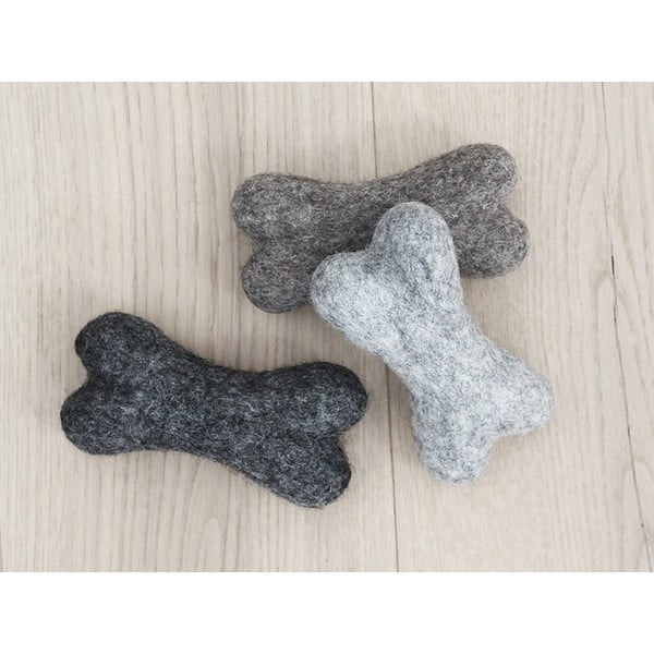 Orechovohnedá zvieracia vlnená hračka v tvare kosti Wooldot Pet Bones, dĺžka 14 cm-image-2