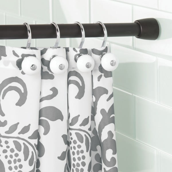 Čierna tyč na sprchový záves s nastaviteľnou dĺžkou InterDesign Cameo, 109 - 190 cm-image-1