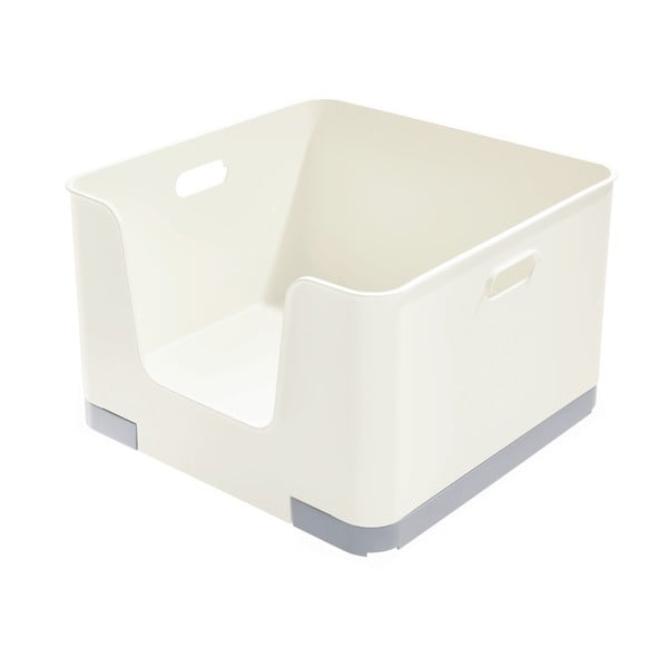 Biely úložný box iDesign Eco Open, 39 x 39 cm