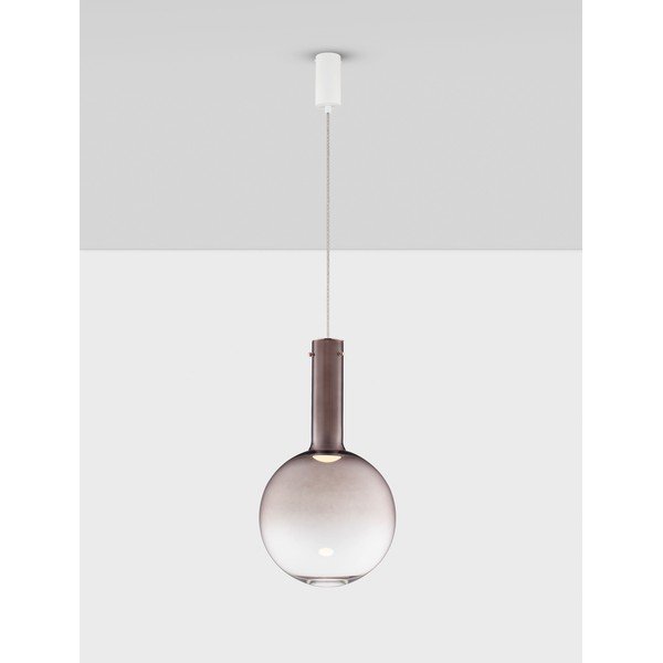 Hnedé sklenené LED závesné svietidlo so stmievačom ø 30 cm Nostos – Nova Luce-image-2