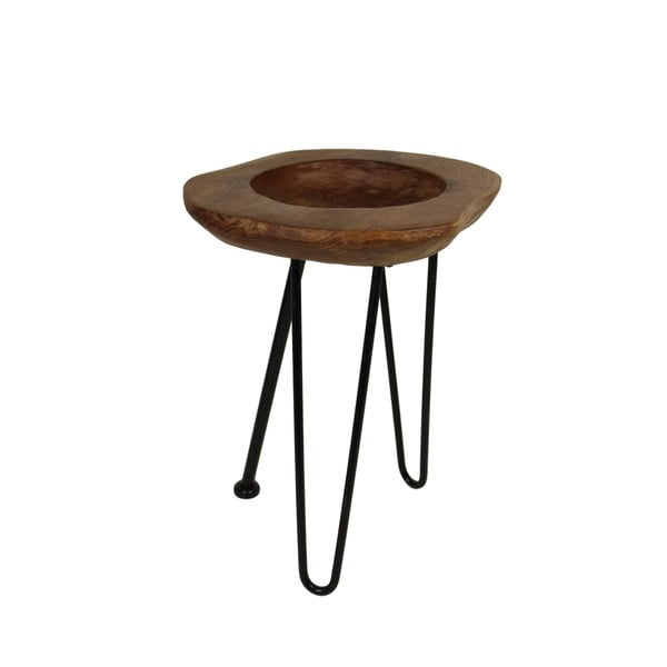 Odkladací stolík s miskou z teakového dreva HSM Collection Bowl, výška 50 cm